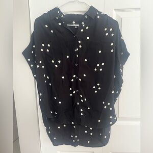Madewell Black and White Polka Dot Button Down Shirt